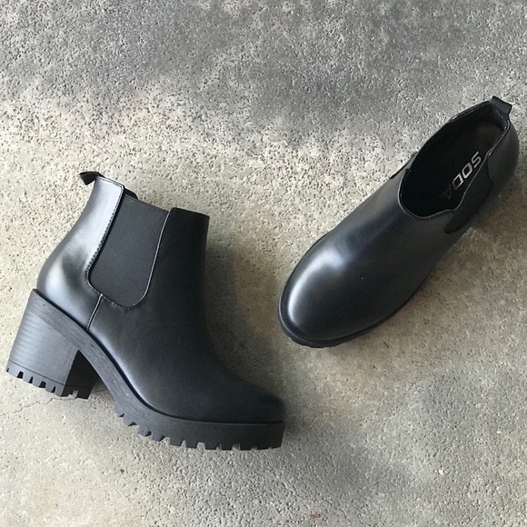 Size 10 Soda Jaber Black Lug Sole Combat Boot - Picture 9 of 10